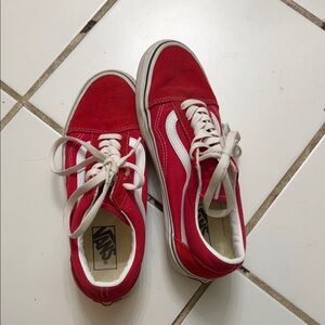 Vans Classic Red and White Low-Tops